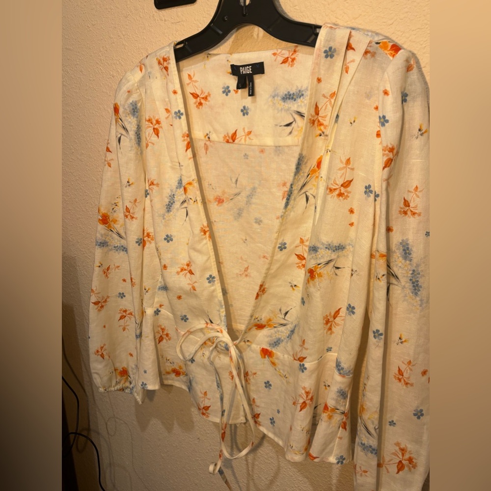 Womens Small Floral Paige Blouse V-nek